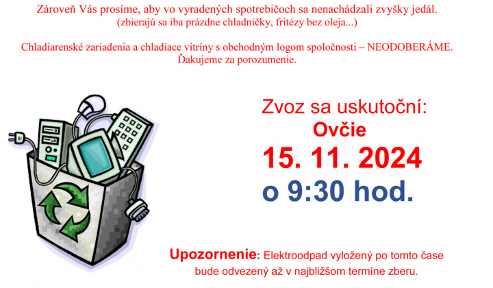 1. fotografia fotogalérie Zvoz elektroodpadu 15.11.2024 - foto